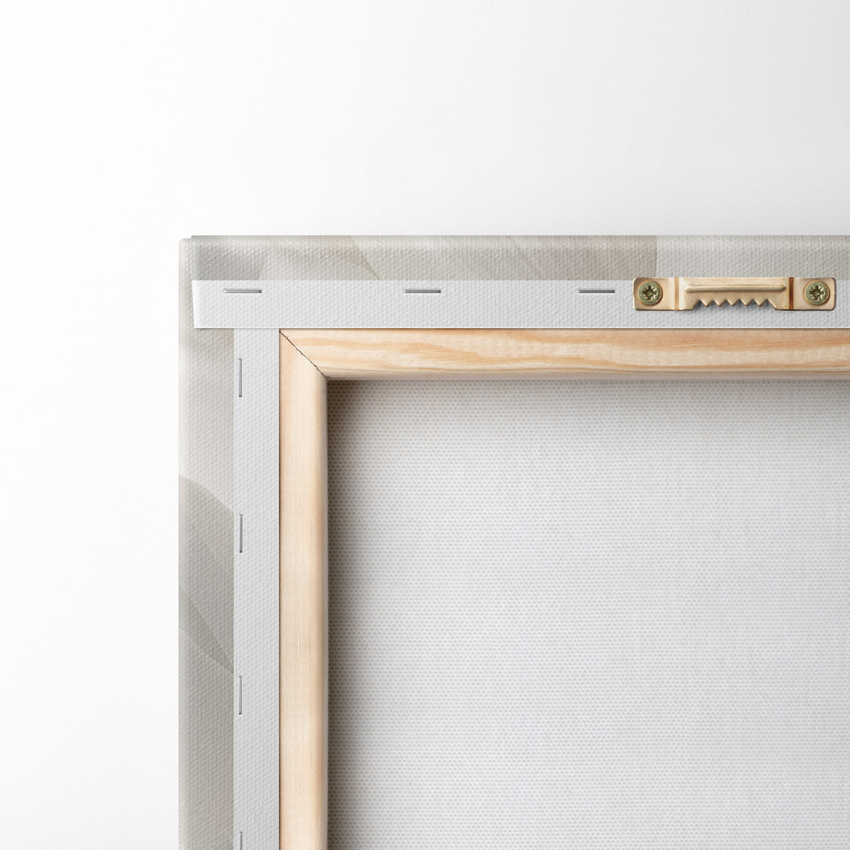 Abstracte witte bloem met delicate, gelaagde bloemblaadjes, minimalistische kunst — achterkant