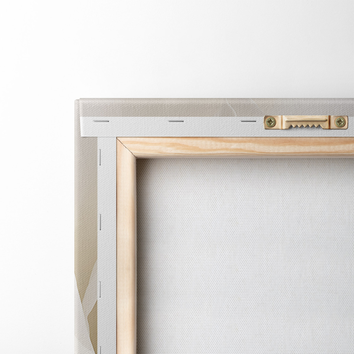 Abstracte witte bloem met delicate, gelaagde bloemblaadjes, minimalistische kunst — achterkant