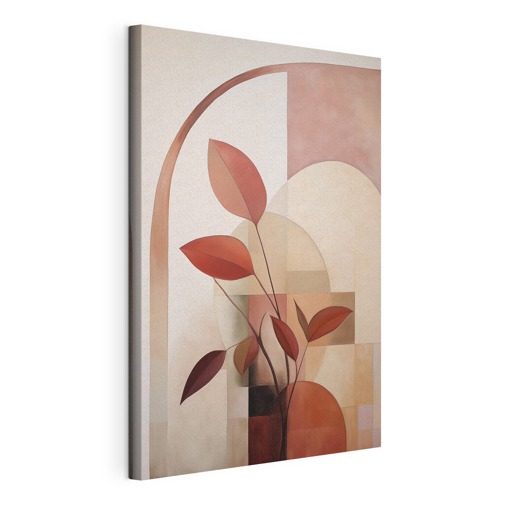Schilderij van een plant, gespannen canvas met doorlopende rand