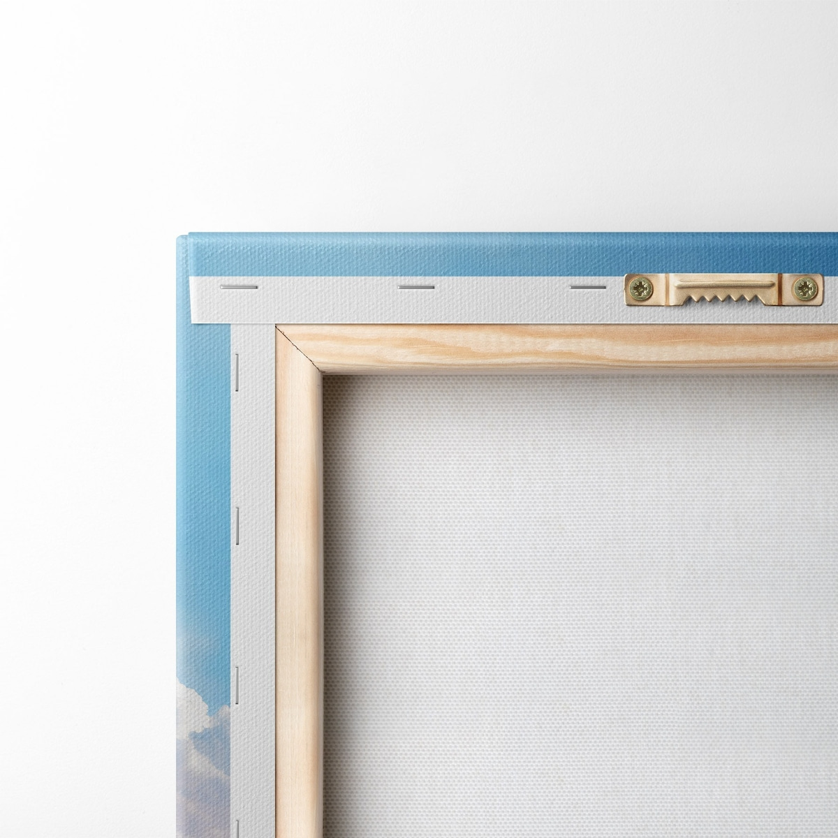 Pittoresk luchtlandschap met enorme witte wolken in digitale grafische stijl — achterkant