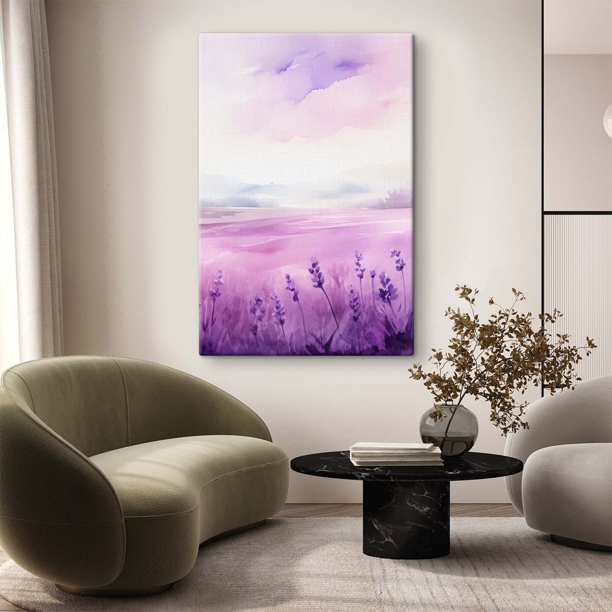 Lavendelveld, imitatie-aquarel — interieur 1