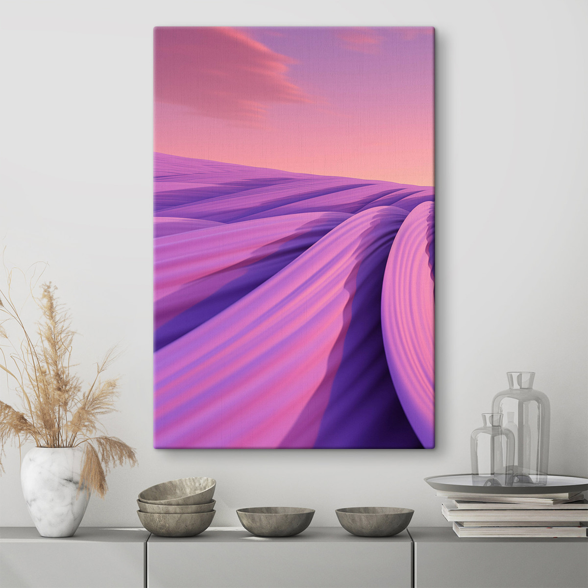 Abstract lavendelveld — interieur 1