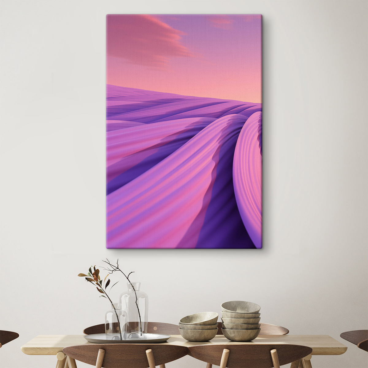Abstract lavendelveld — interieur 2