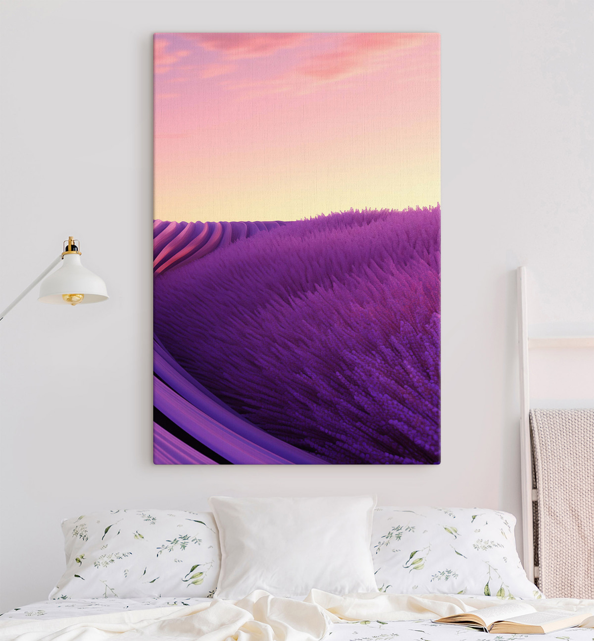 Lavendelveld tegen de zonsondergang — interieur 2