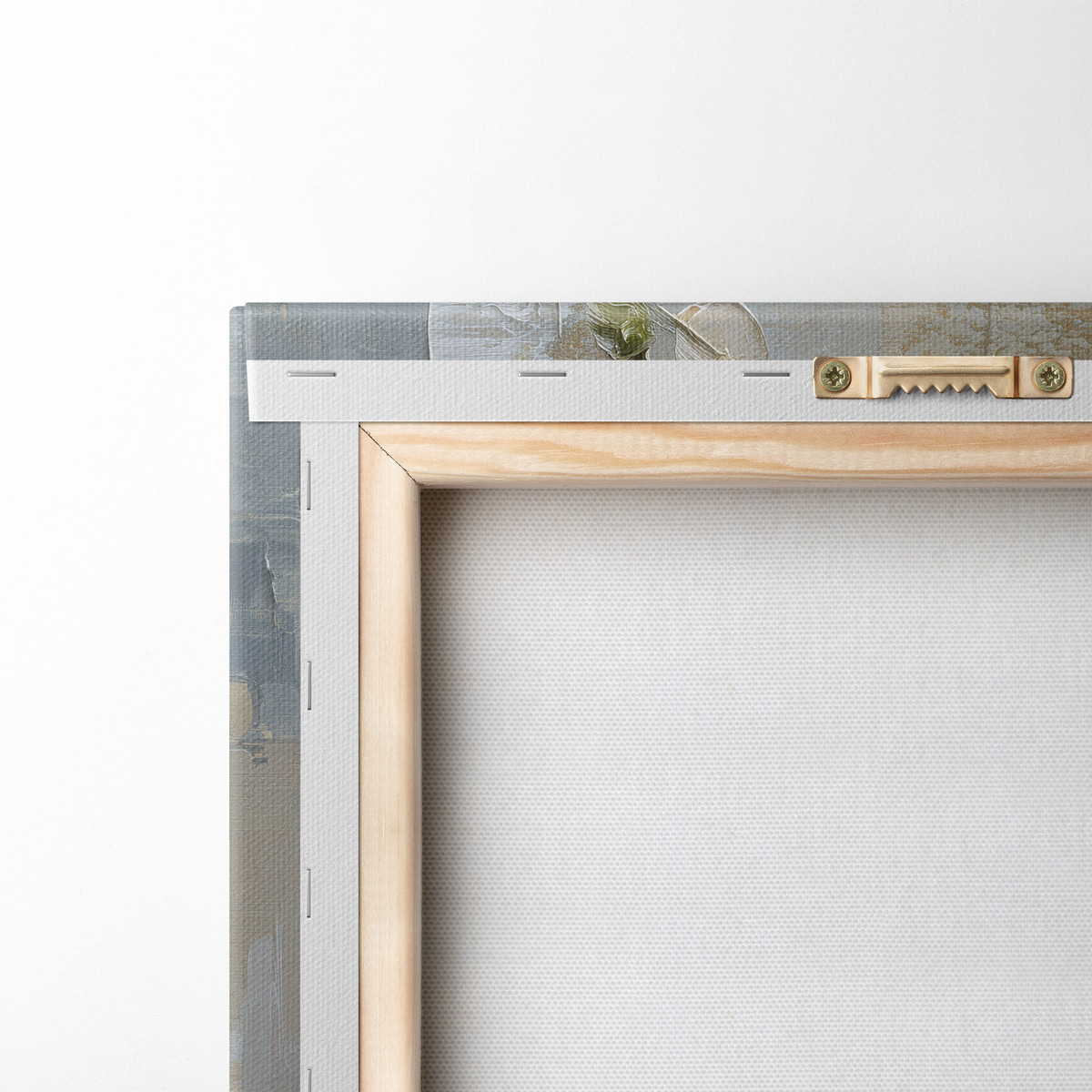 witte orchideebloemen in de stijl van een olieverfschilderij — achterkant