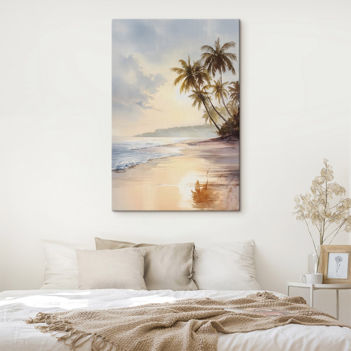 zonsondergangstrand op een eiland in aquarelstijl — interieur 2
