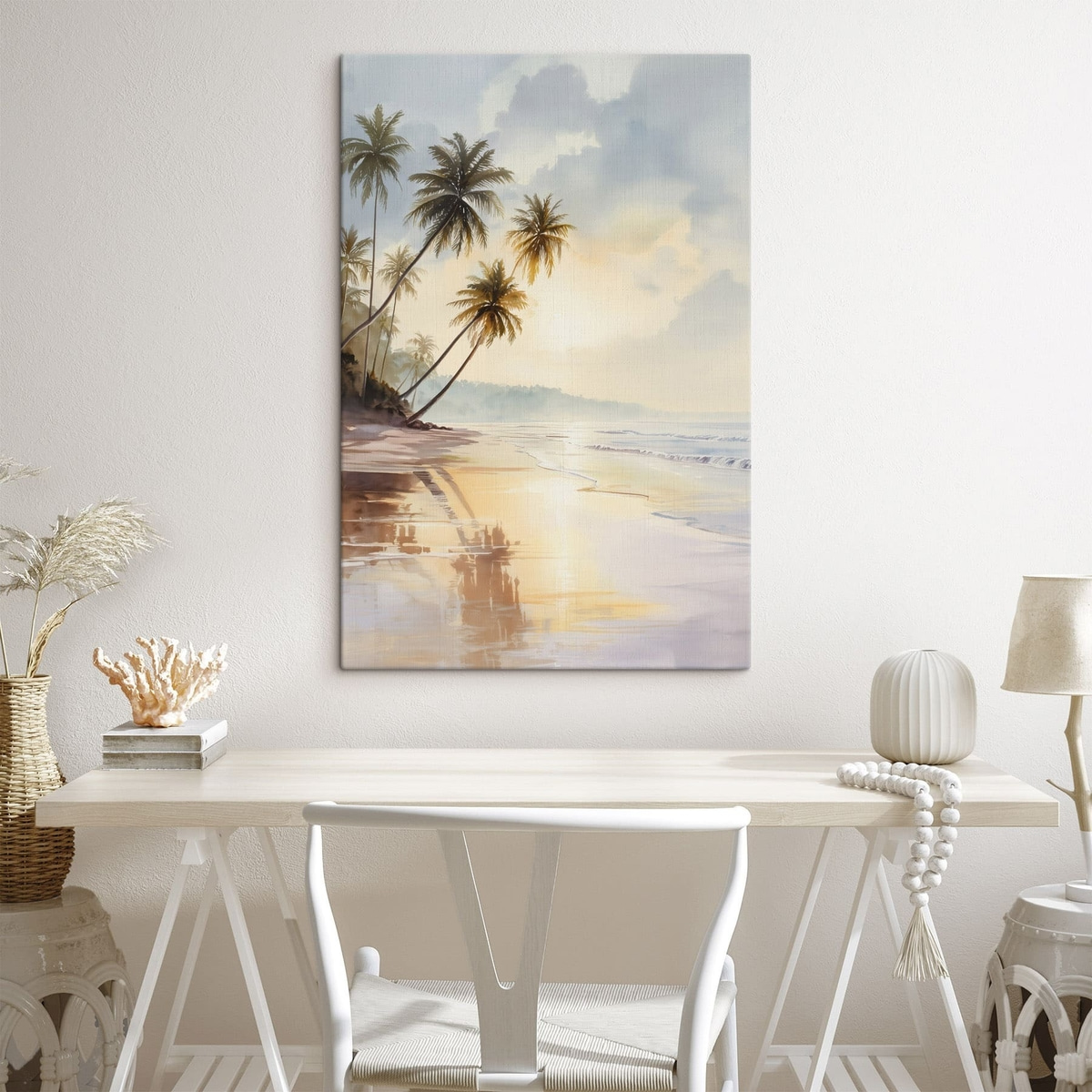 zonsondergangstrand op een eiland in aquarelstijl — interieur 2