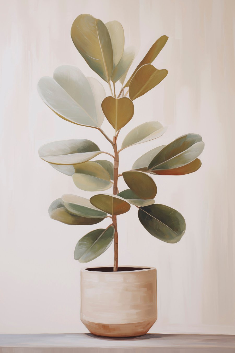 Ficus in een pot — volledig ontwerp