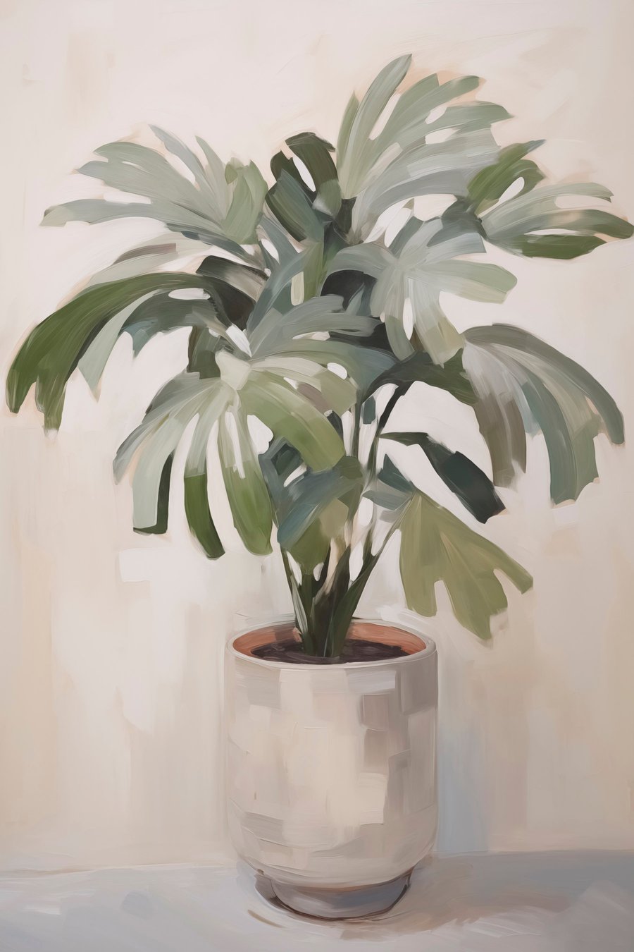 Een plant in een pot — volledig ontwerp