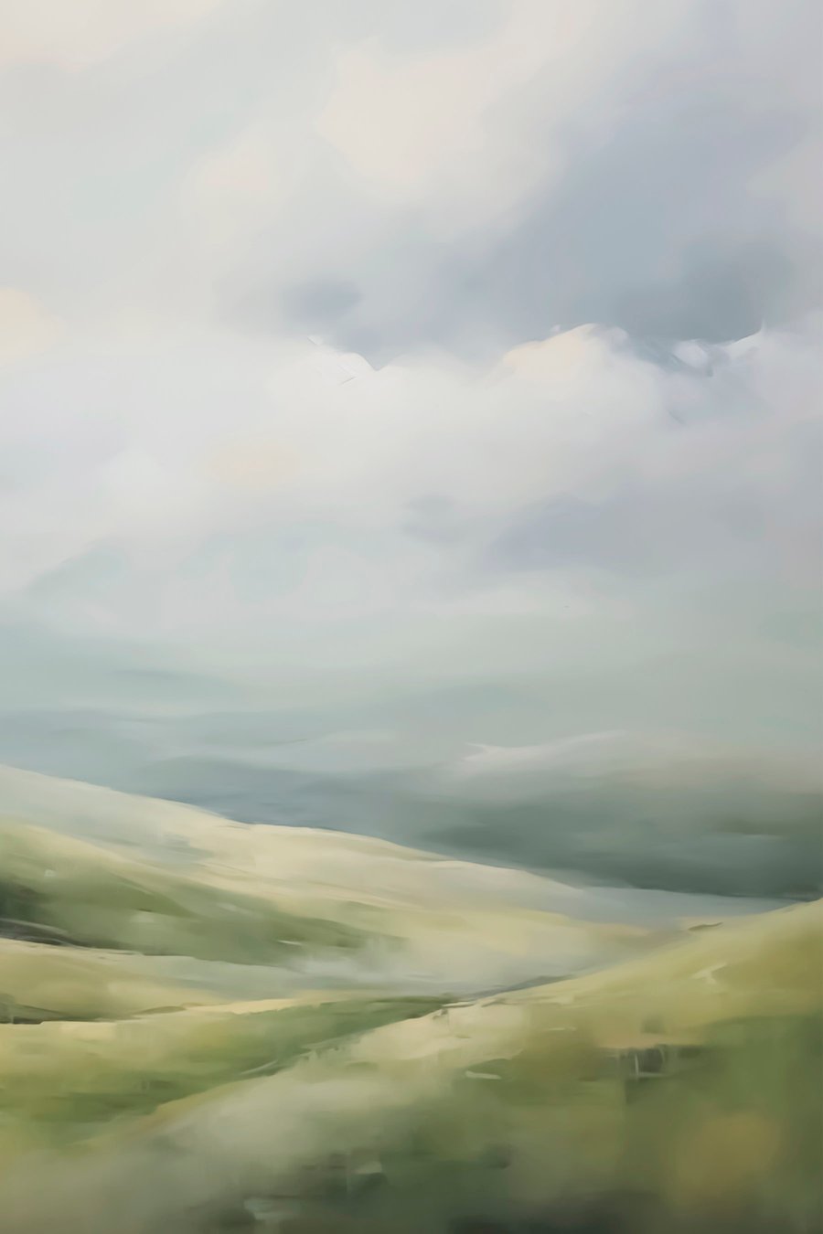 Veld tegen een achtergrond van wolken — volledig ontwerp