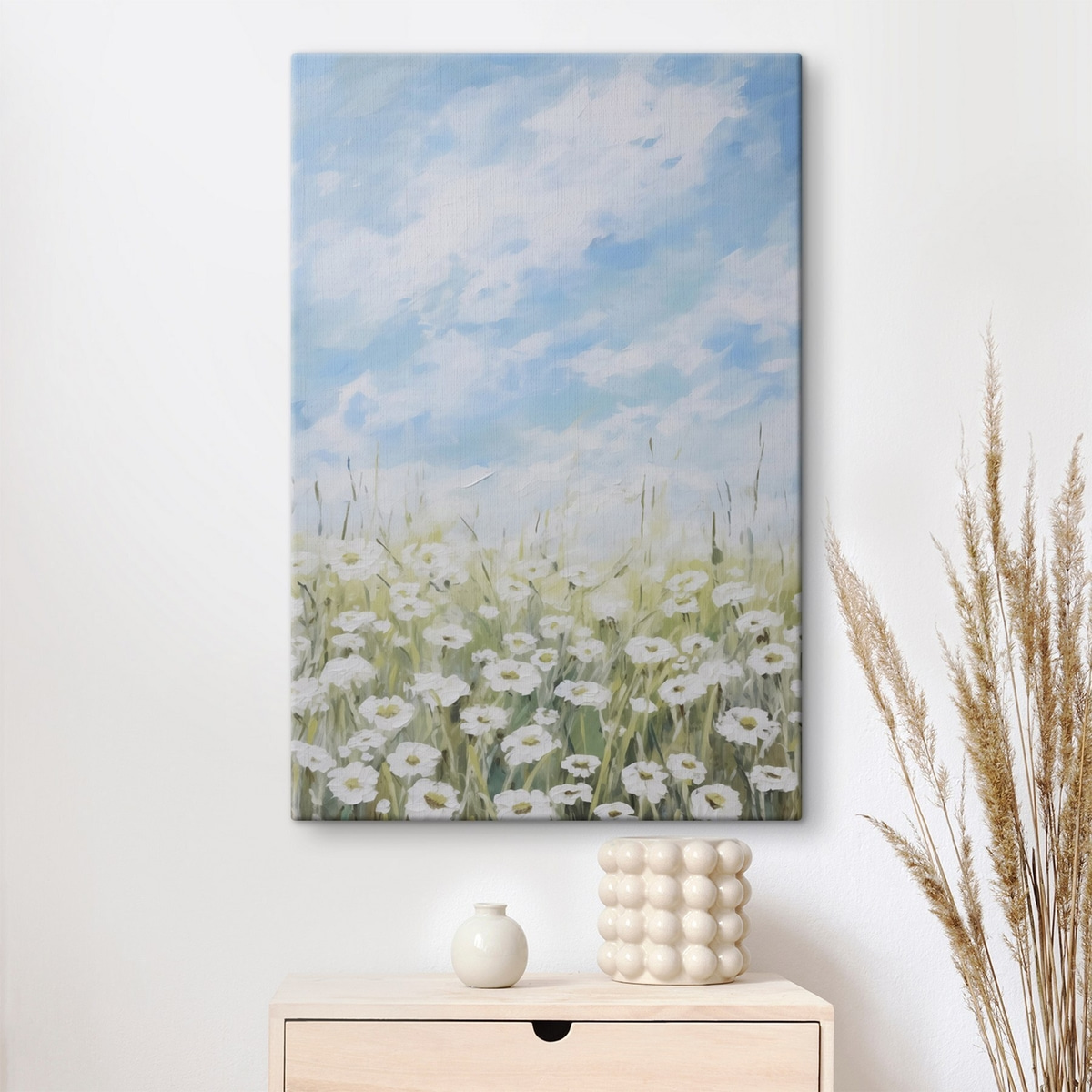 Veld met madeliefjes imitatie schilderij — interieur 2