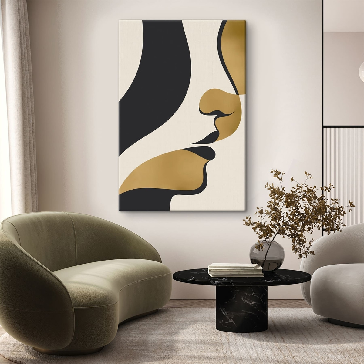 Abstract silhouet van een gezicht — interieur 2