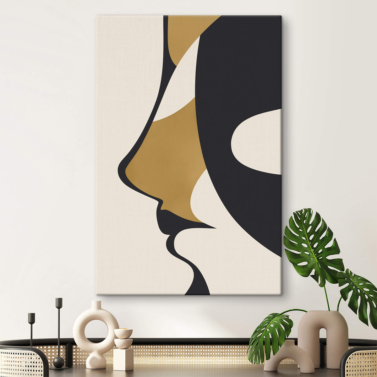 Abstract silhouet van een gezicht — interieur 1