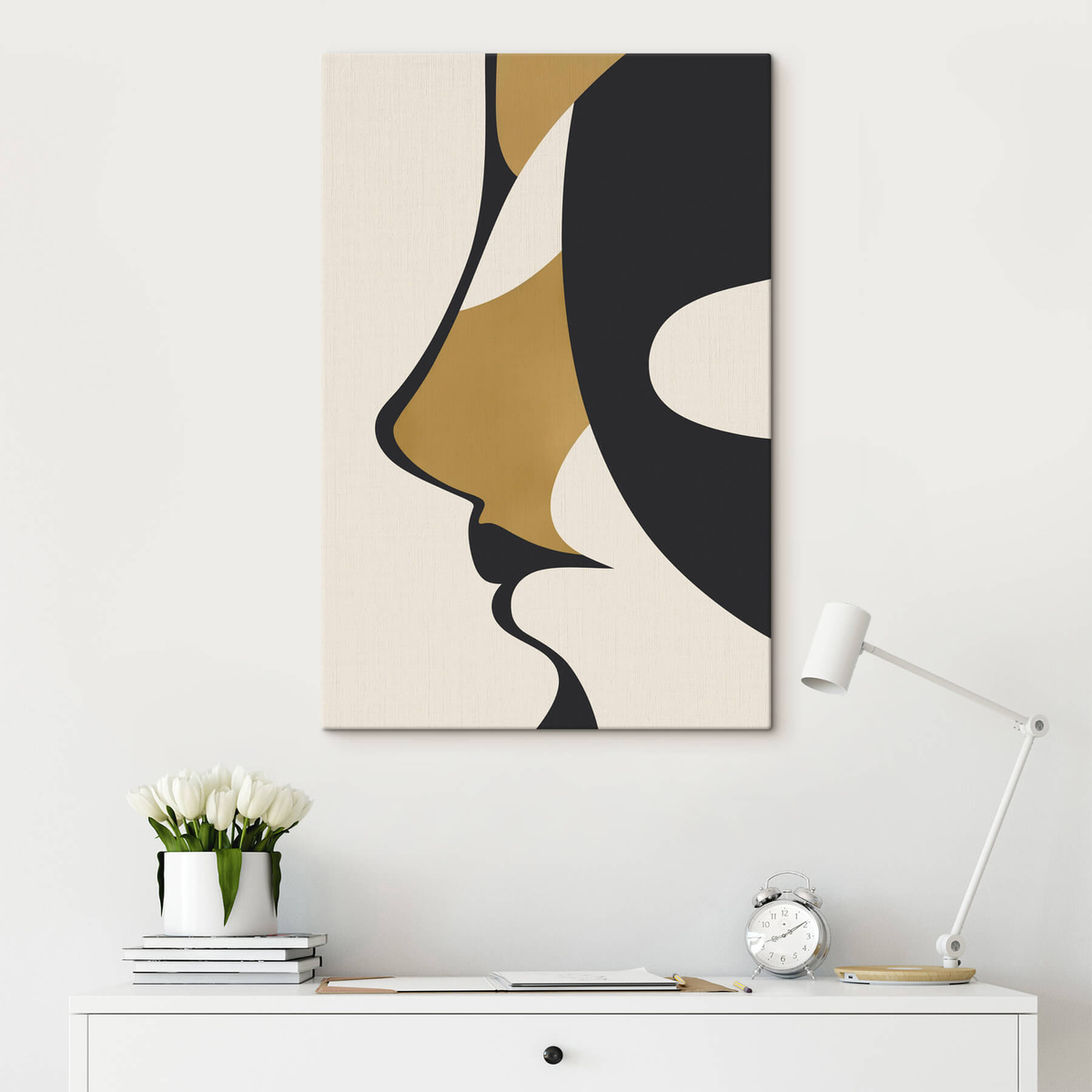 Abstract silhouet van een gezicht — interieur 3
