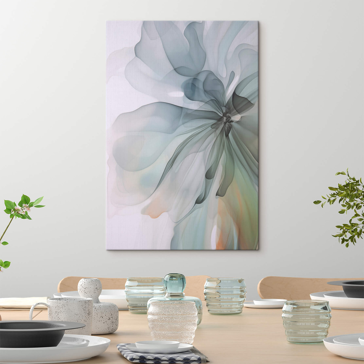Abstracte delicate bloem — interieur 1