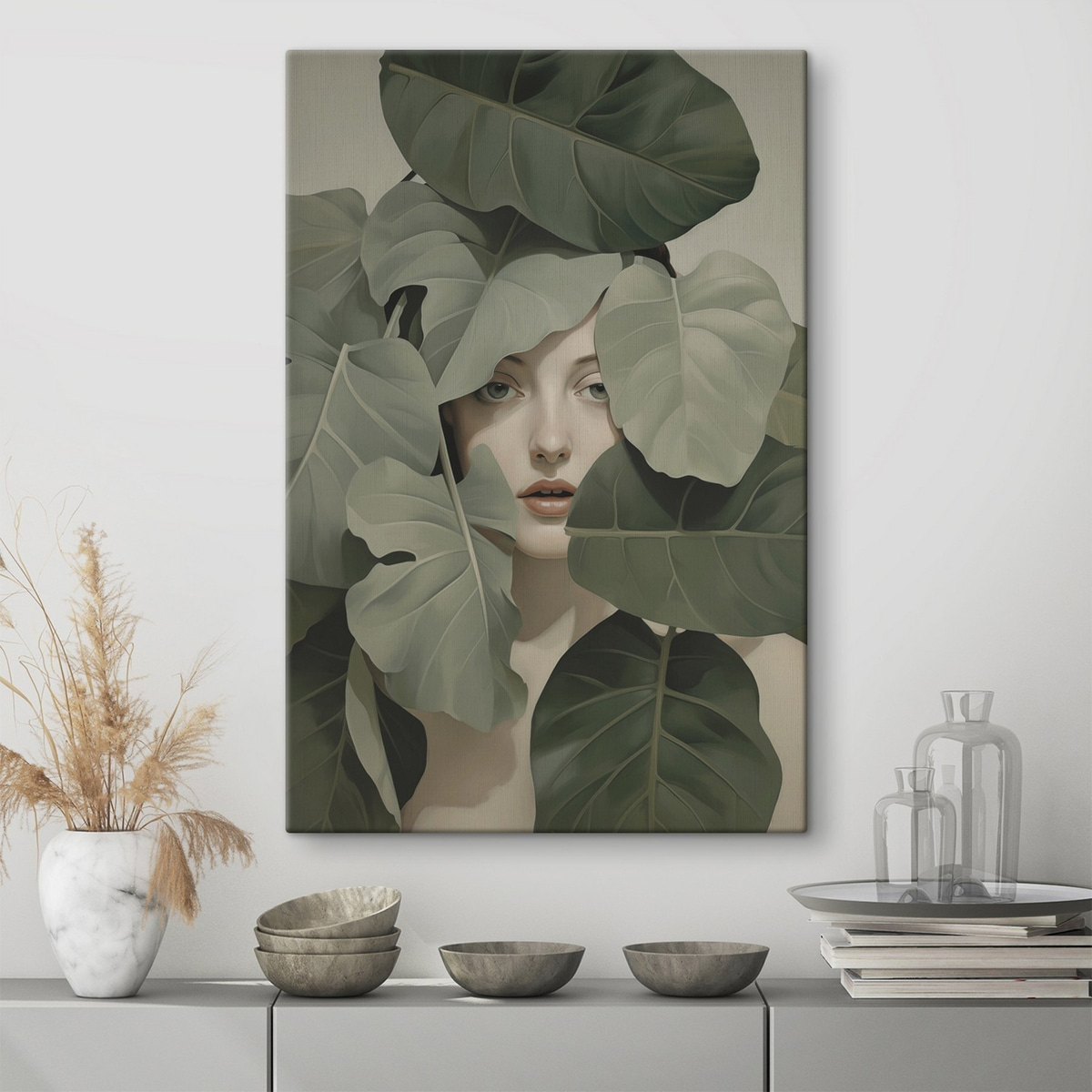 Portret van een meisje in gebladerte — interieur 1