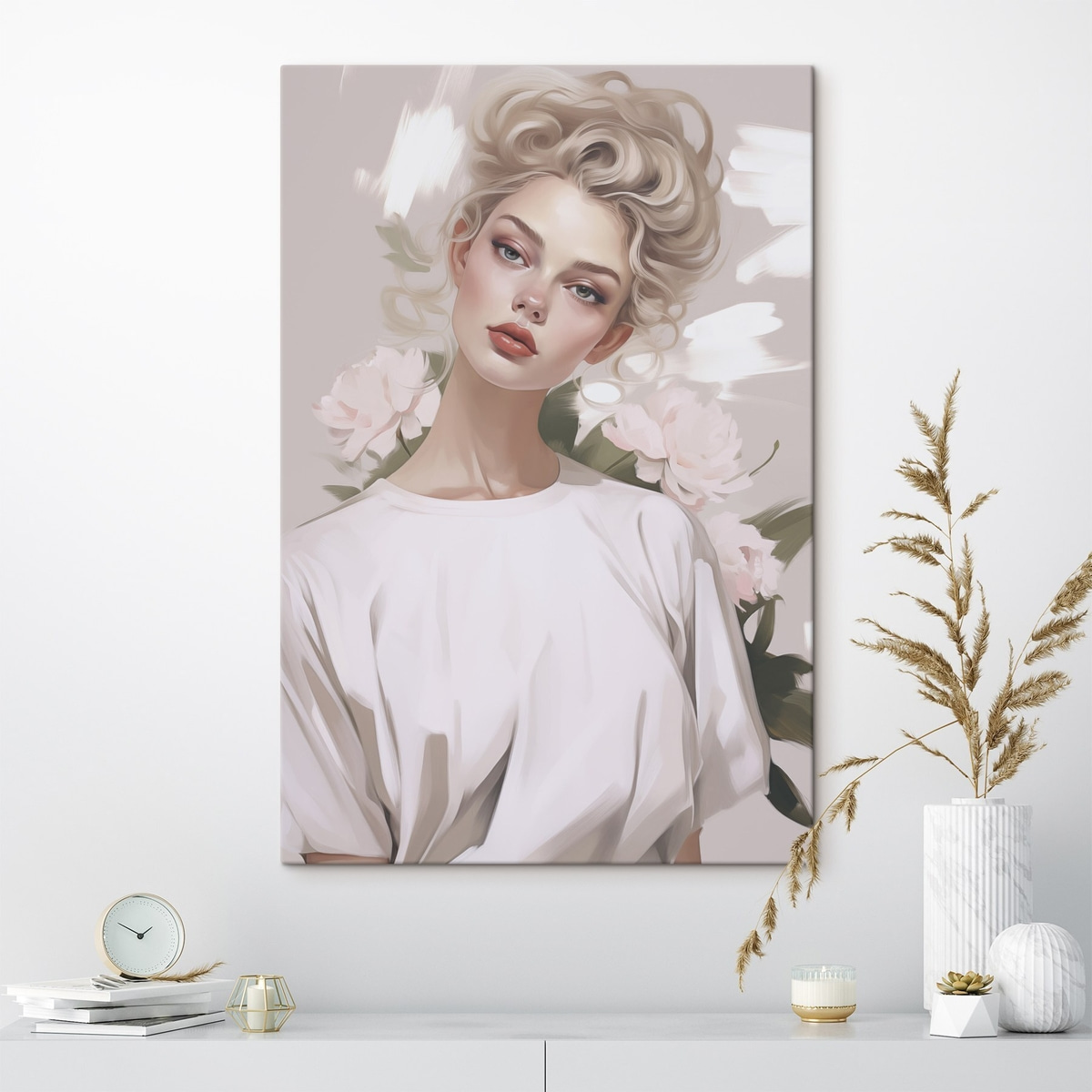 Portret van een meisje in een T-shirt — interieur 1