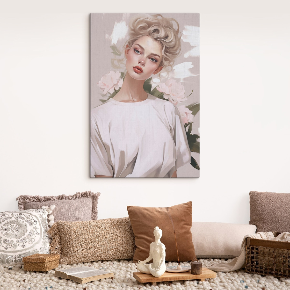 Portret van een meisje in een T-shirt — interieur 2