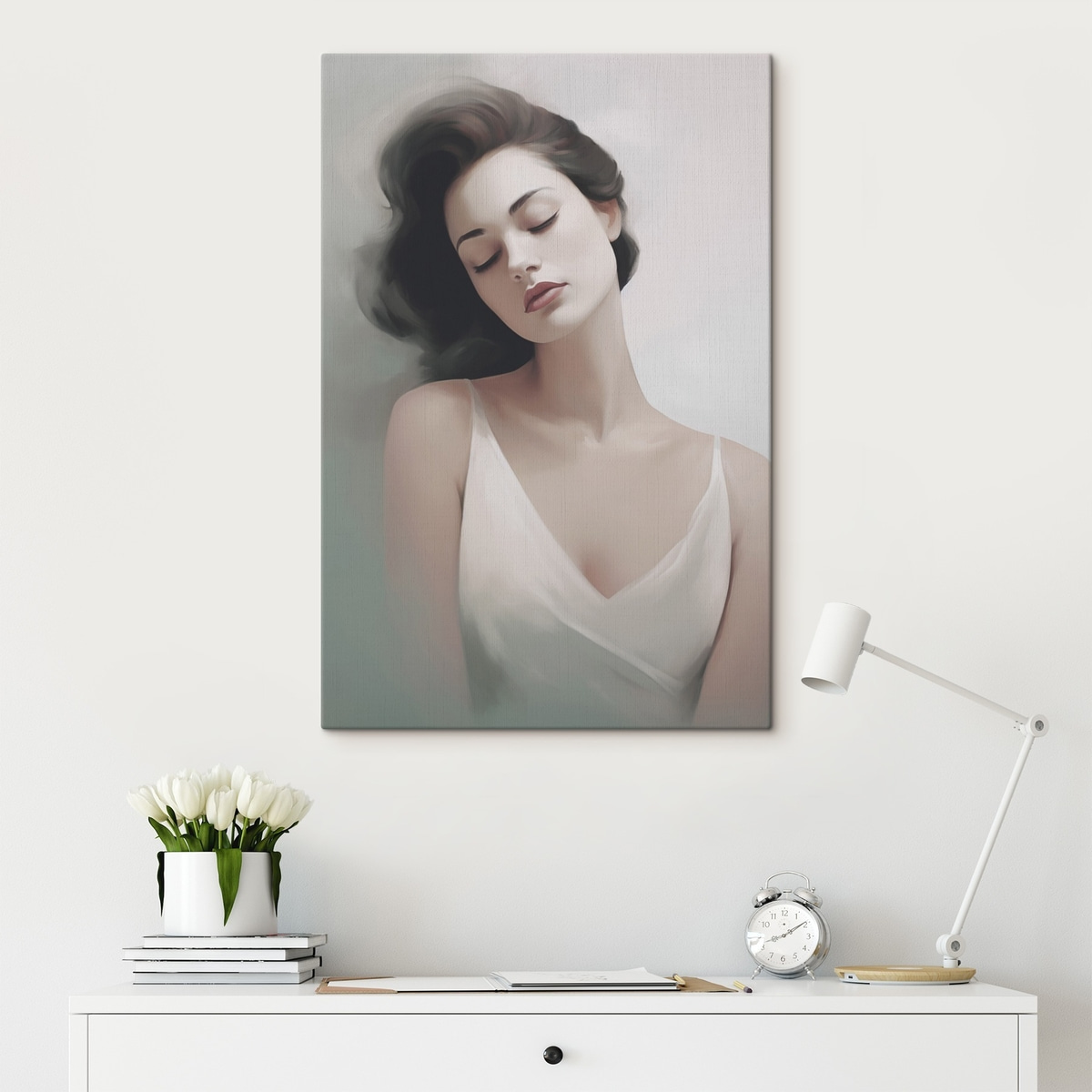 Portret van een meisje met gesloten ogen — interieur 2