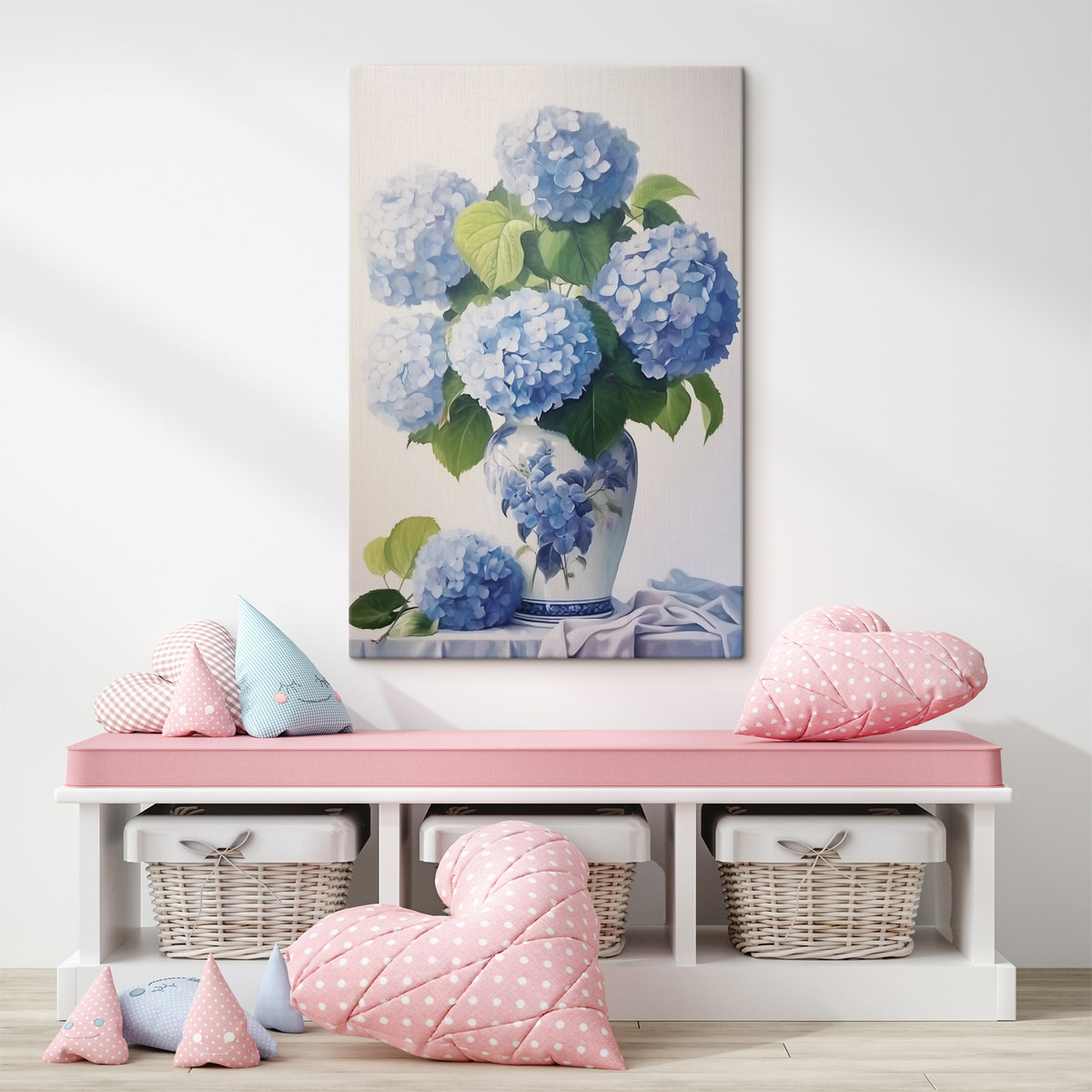 Hortensia's in een vaas — interieur 2