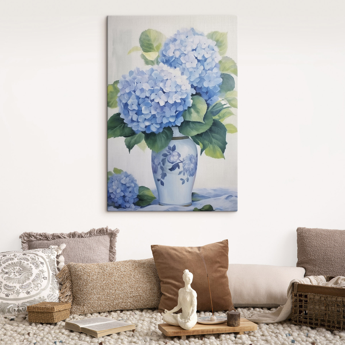Hortensia's in een vaas — interieur 1