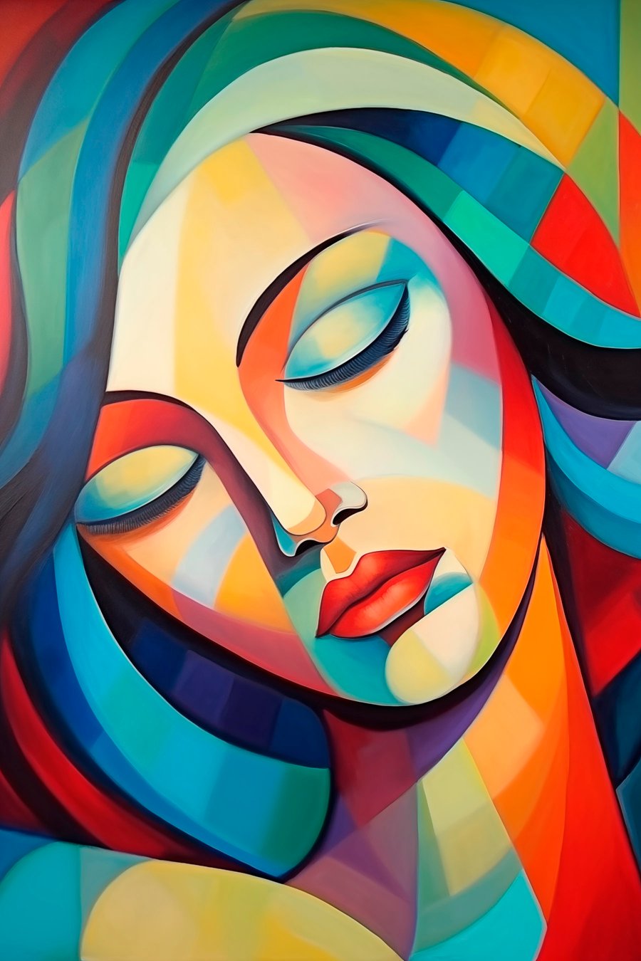 Abstract portret van een meisje — volledig ontwerp