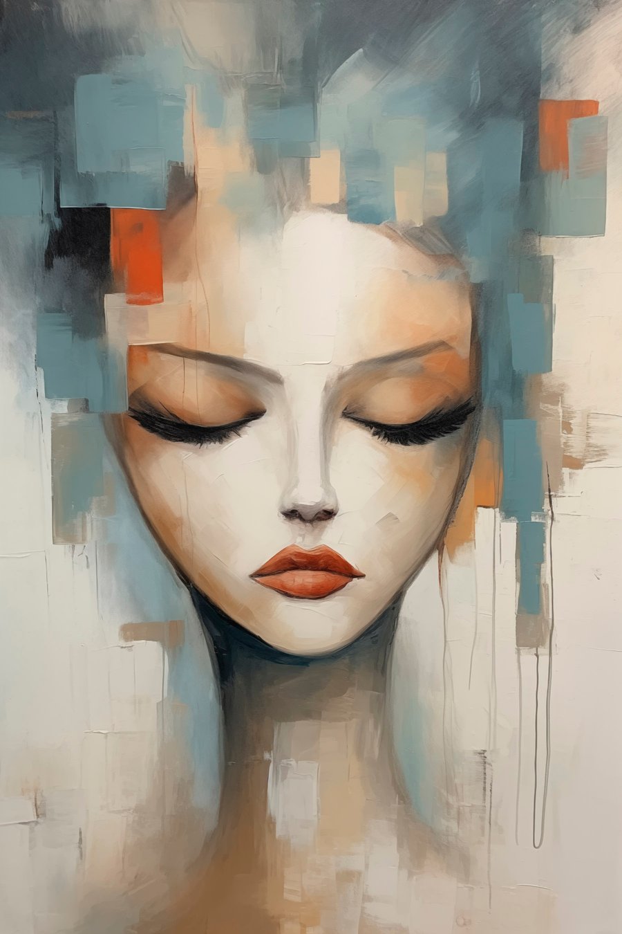 Abstract portret van een meisje — volledig ontwerp