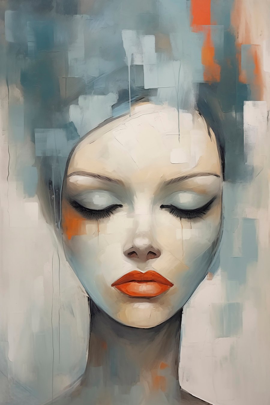 Abstract portret van een meisje — volledig ontwerp