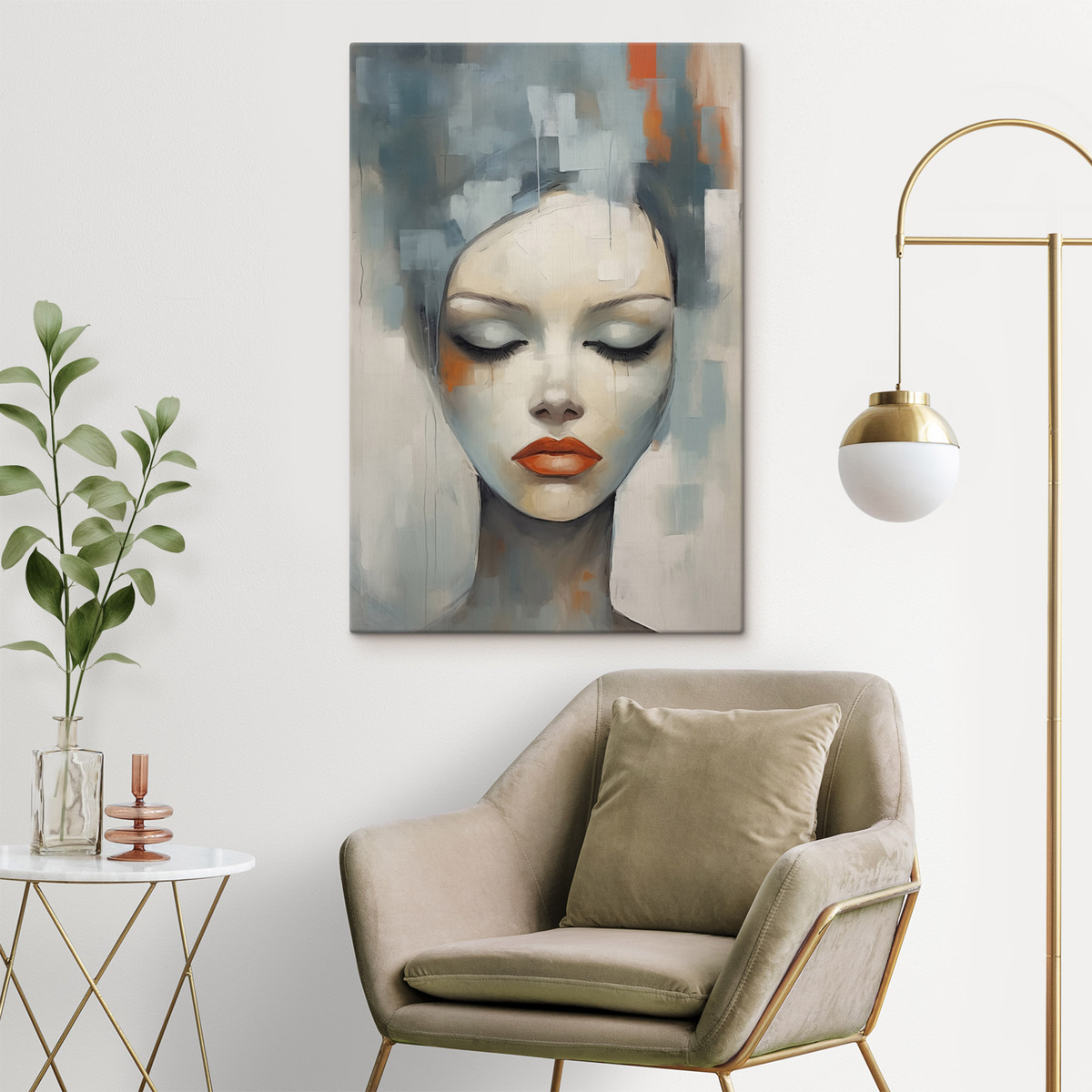 Abstract portret van een meisje — interieur 1