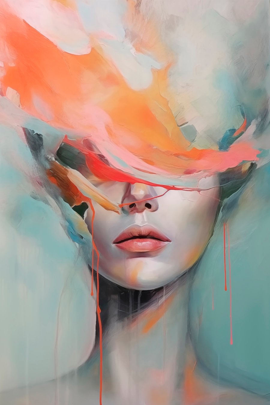 Abstract portret van een meisje — volledig ontwerp