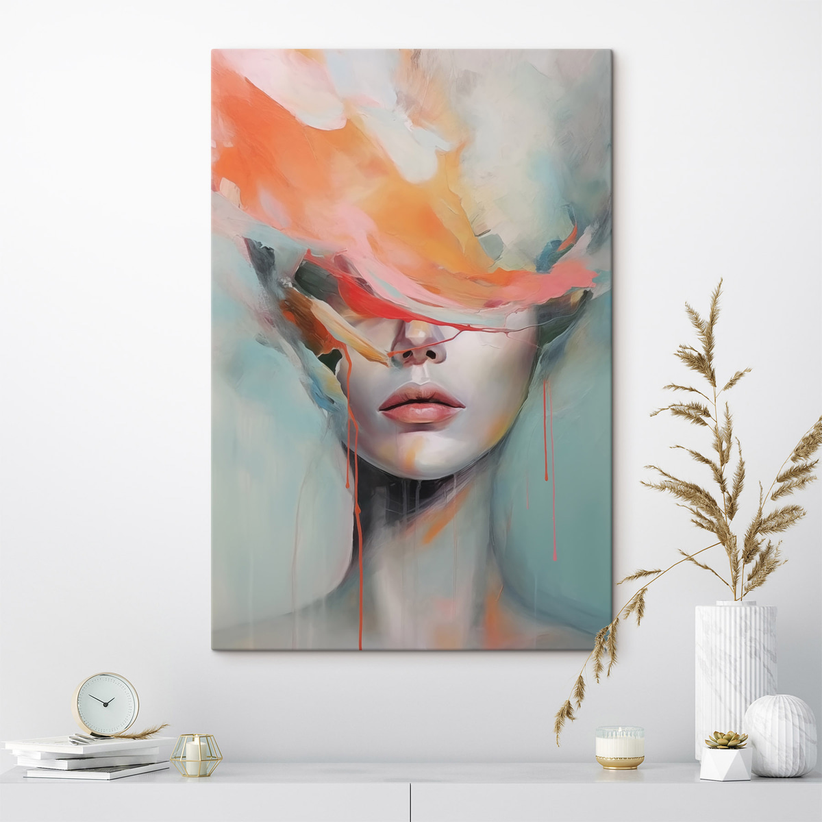 Abstract portret van een meisje — interieur 1