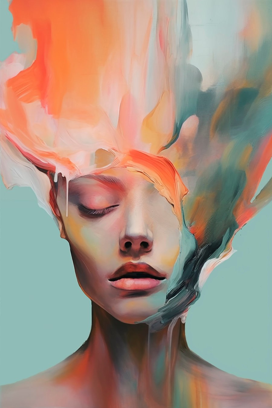 Abstract portret van een meisje — volledig ontwerp