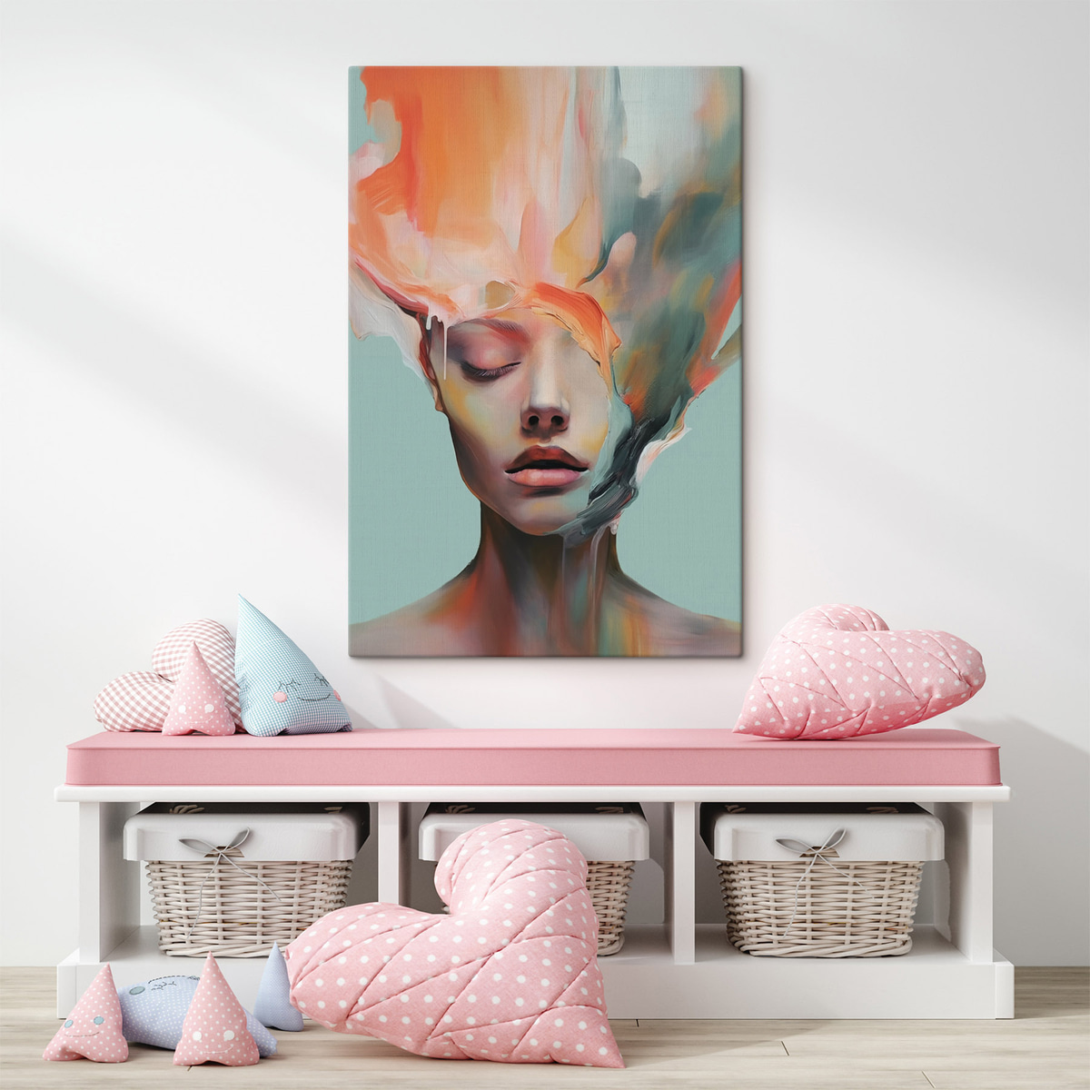 Abstract portret van een meisje — interieur 1