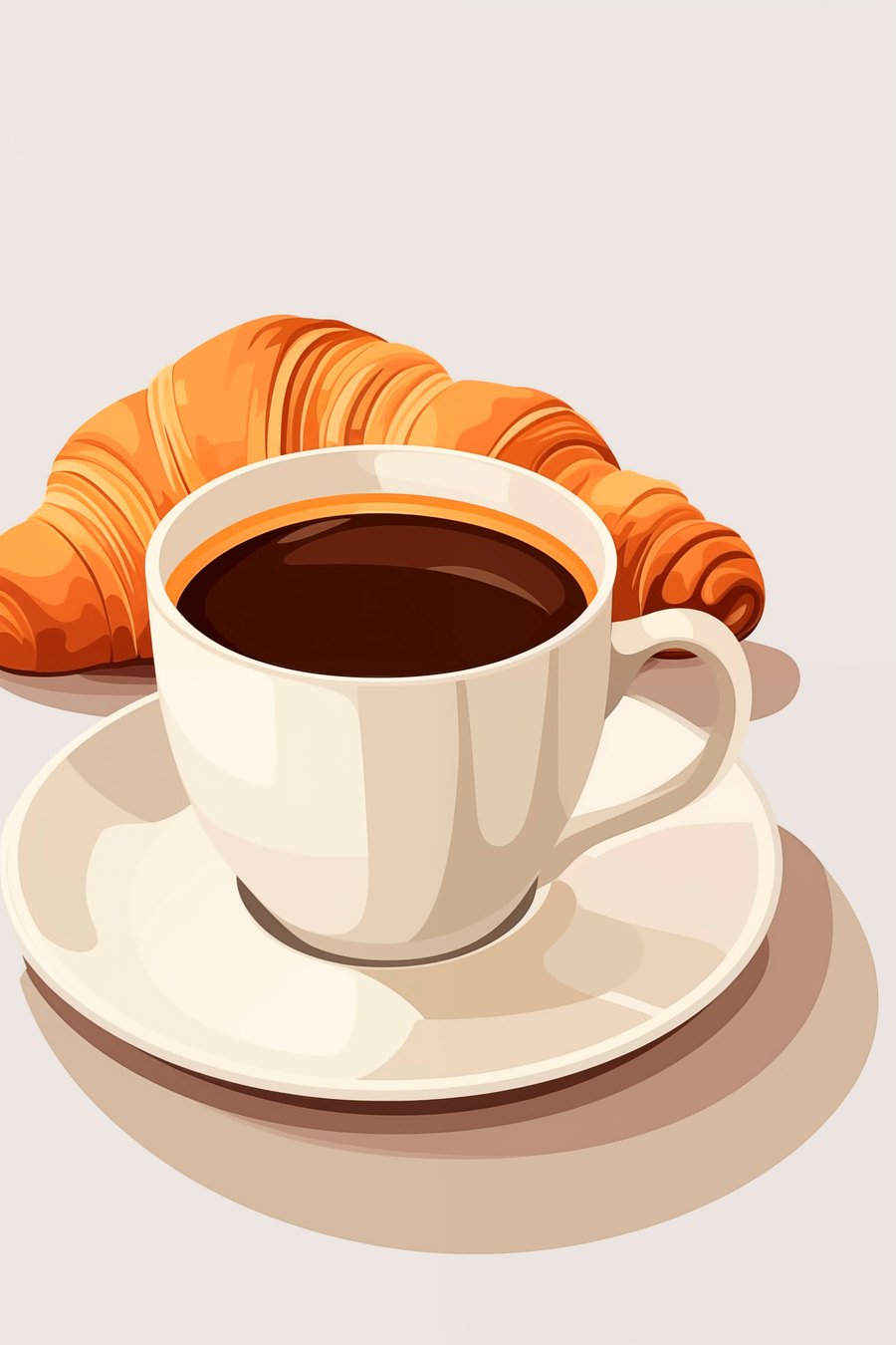 Koffie met croissant — volledig ontwerp