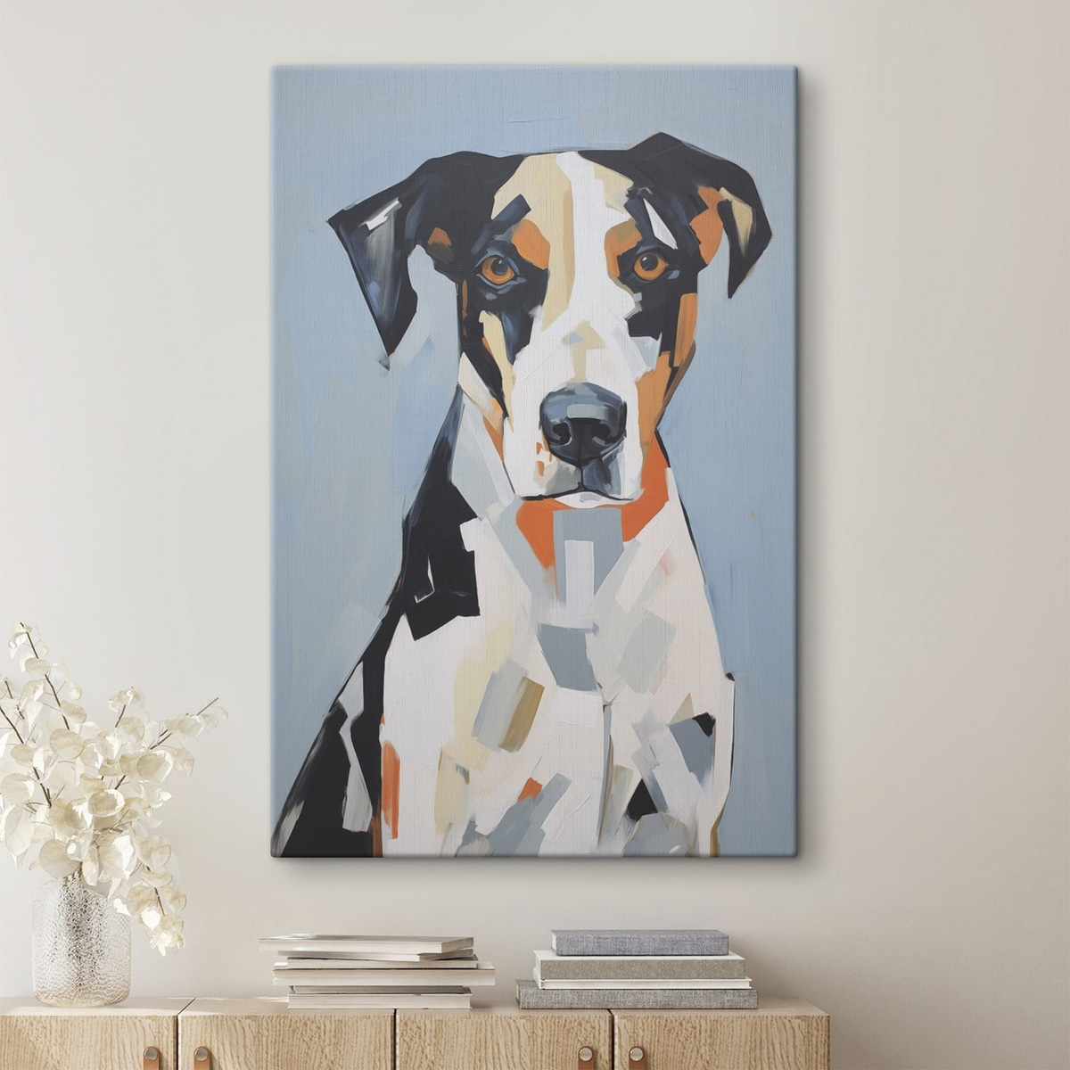 Abstract portret van een hond — interieur 1