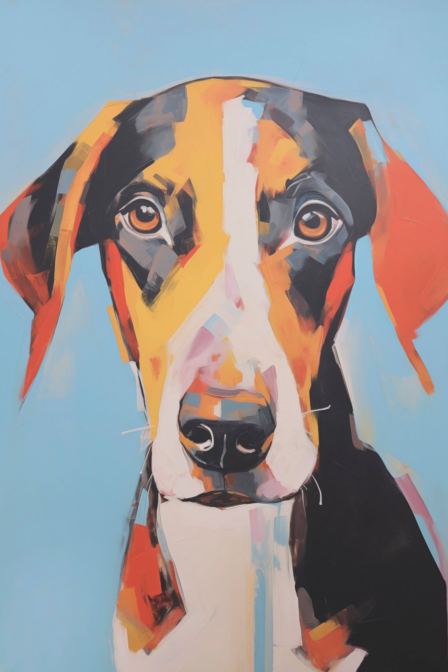 Portret van een hond, imitatie van een schilderij — volledig ontwerp