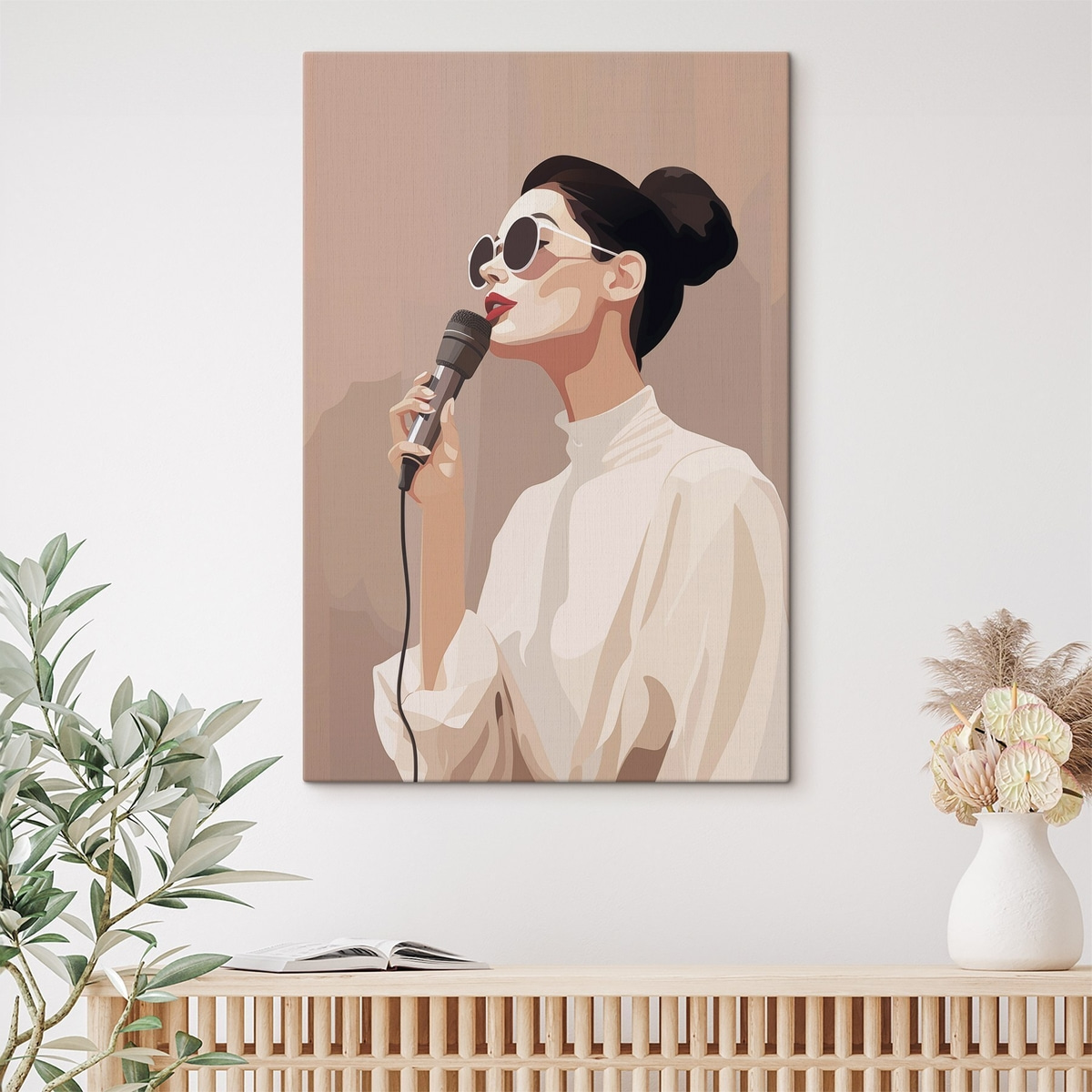 Meisje met microfoon — interieur 1