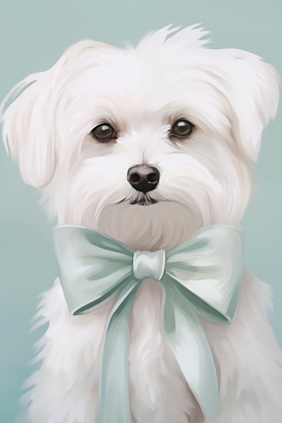 Kleine hond met een strik — volledig ontwerp