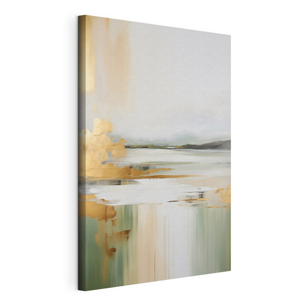 Landschapsschilderij, gespannen canvas met doorlopende rand