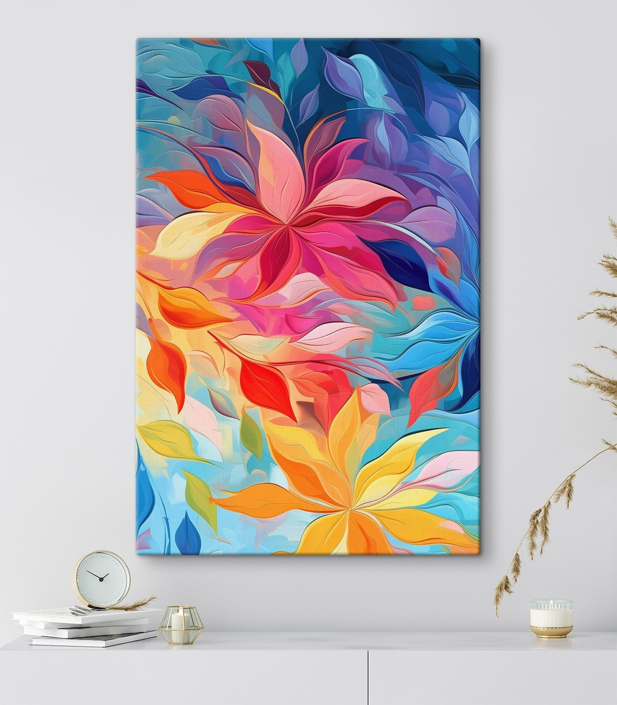 Abstracte bloem, imitatie-olieverfschilderij — interieur 1