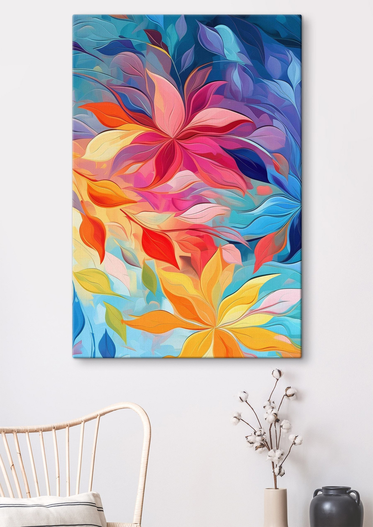 Abstracte bloem, imitatie-olieverfschilderij — interieur 2