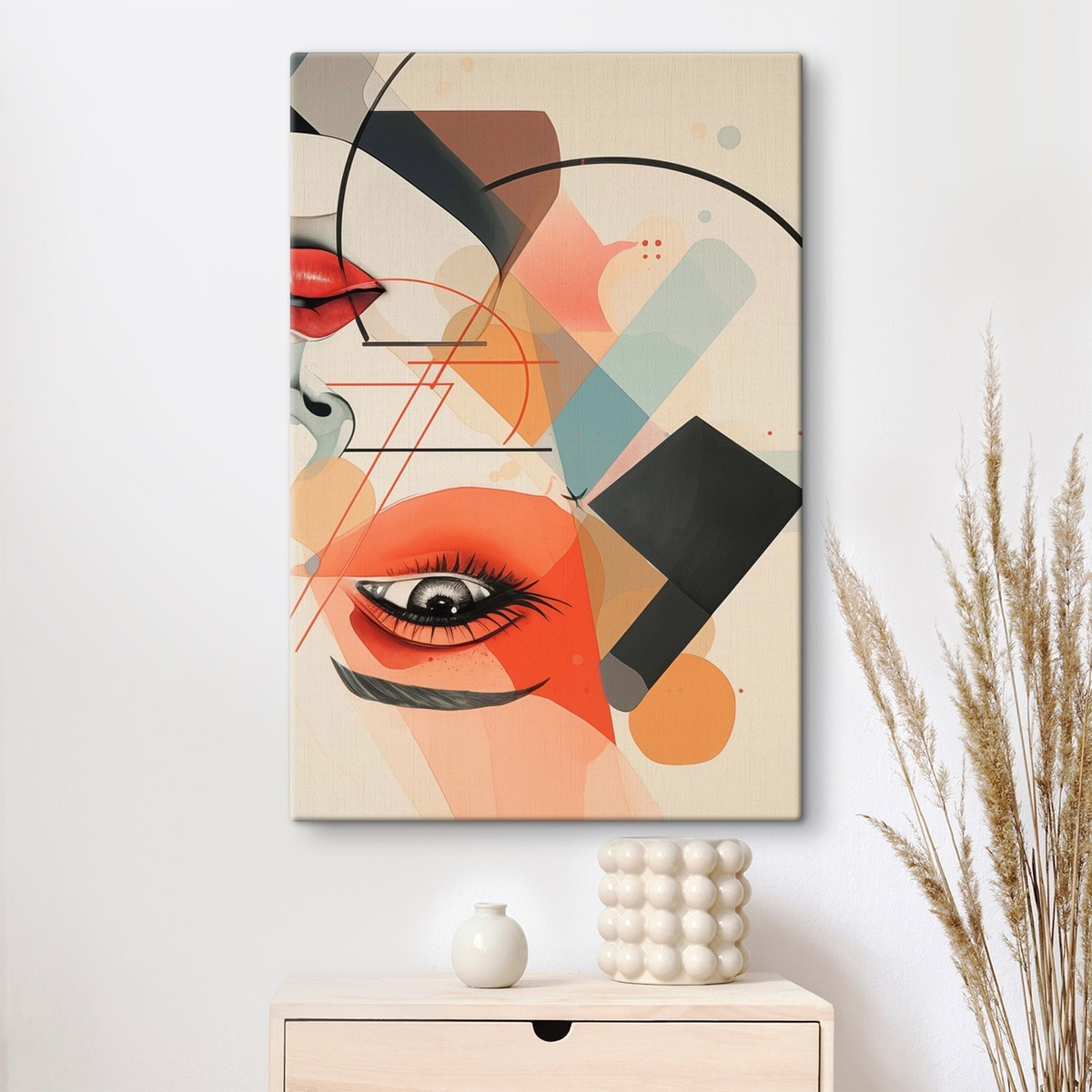 Gezicht en geometrische vormen — interieur 2