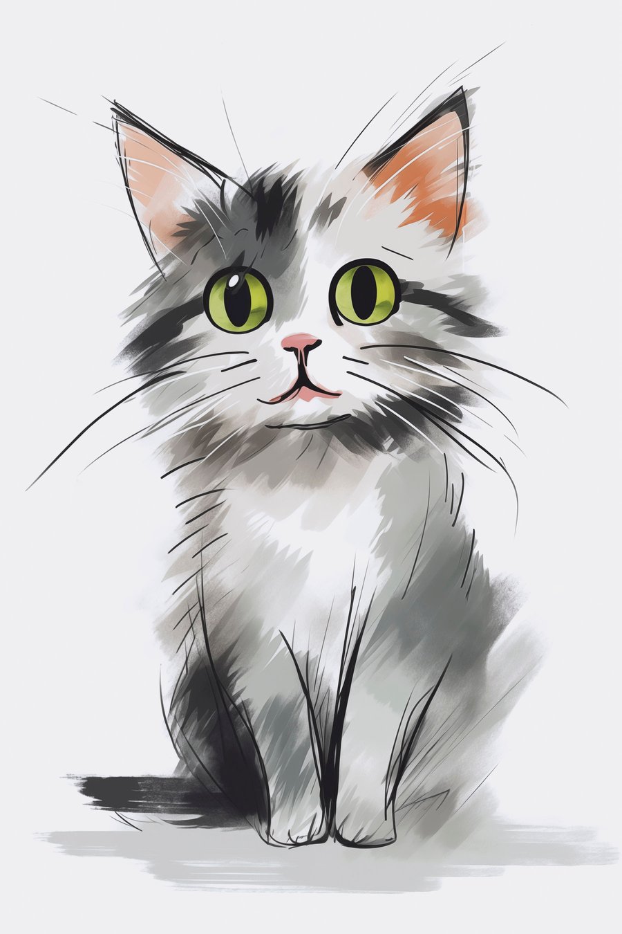 Schattig katje — volledig ontwerp
