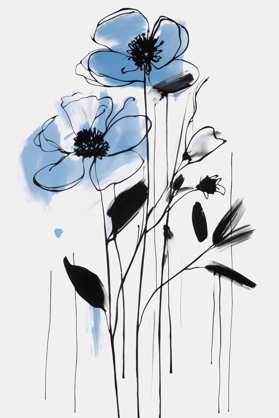 Abstractie met bloemen — volledig ontwerp