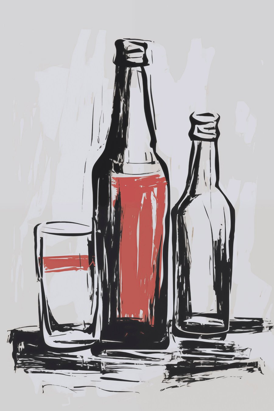 Flessen en glas — volledig ontwerp