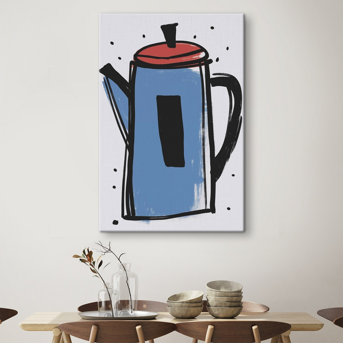 Koffiepot imitatie van een primitieve tekening — interieur 2