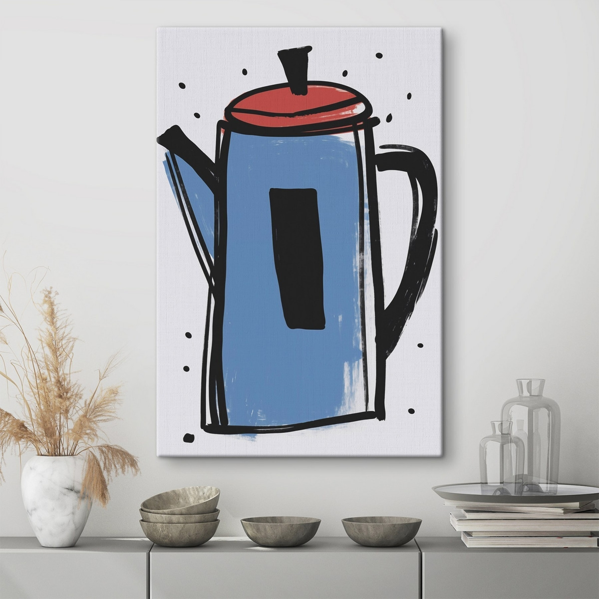 Koffiepot imitatie van een primitieve tekening — interieur 1