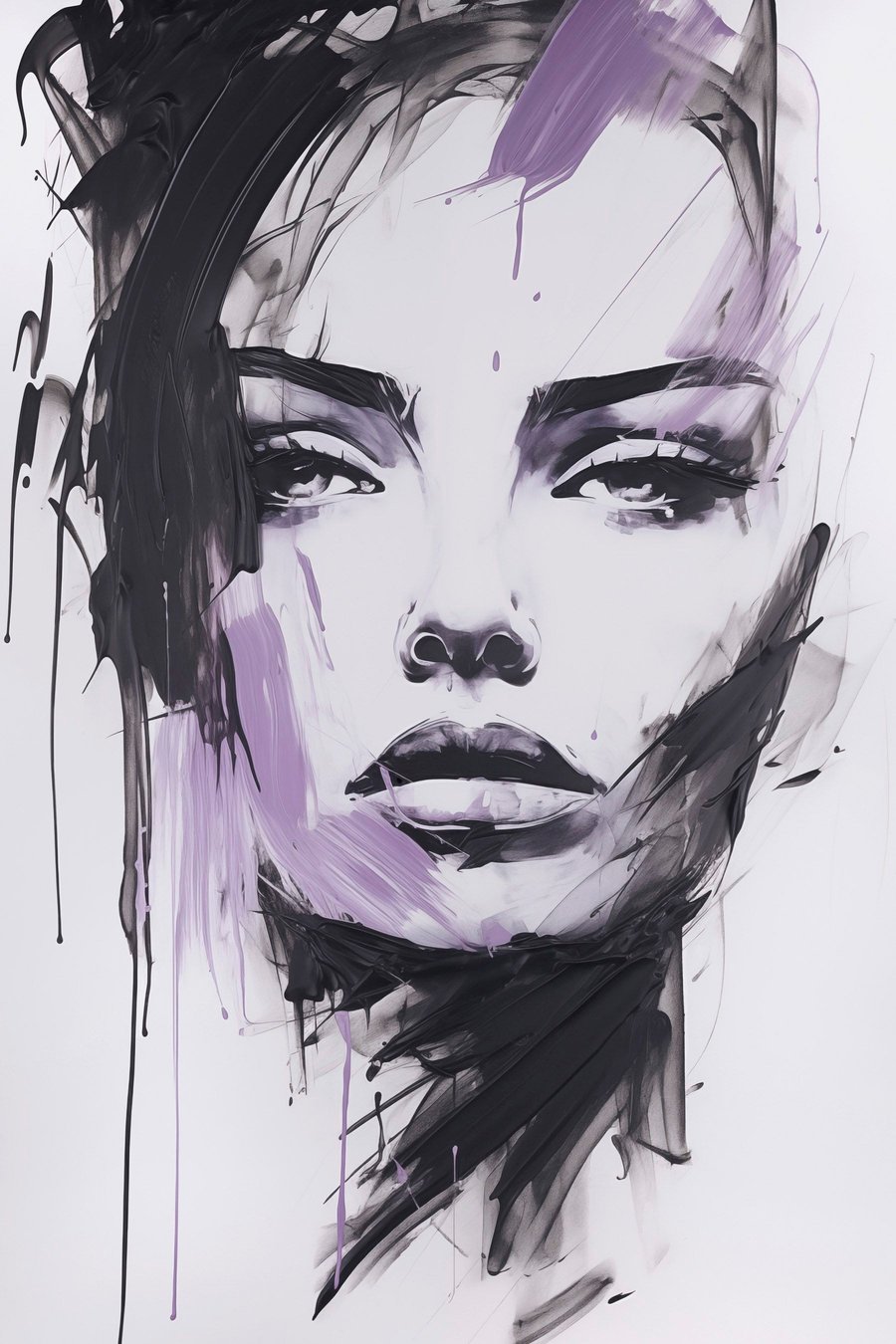 Abstract vrouwenportret — volledig ontwerp