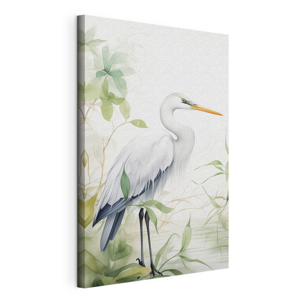 Ooievaar, gespannen canvas met doorlopende rand
