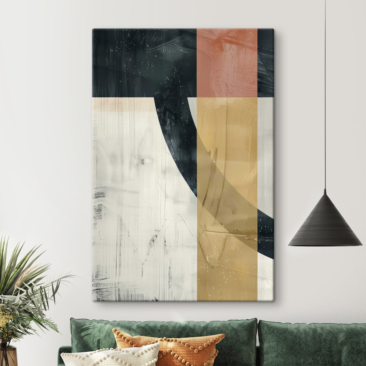 Geometrische vormen op een betonnen achtergrond — interieur 1